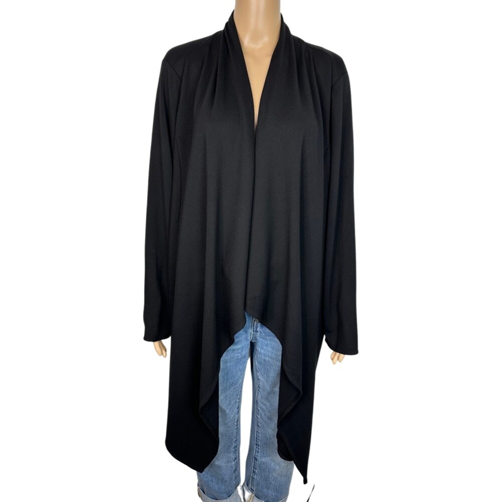 Torrid Black Draped Waterfall Open Front Cardigan Size 3